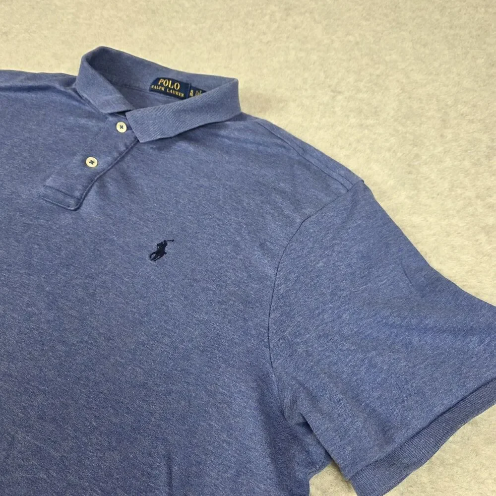 Polo Ralph Lauren Men's Polo Shirt XL Blue Heather Pony Logo Preppy Golf Men